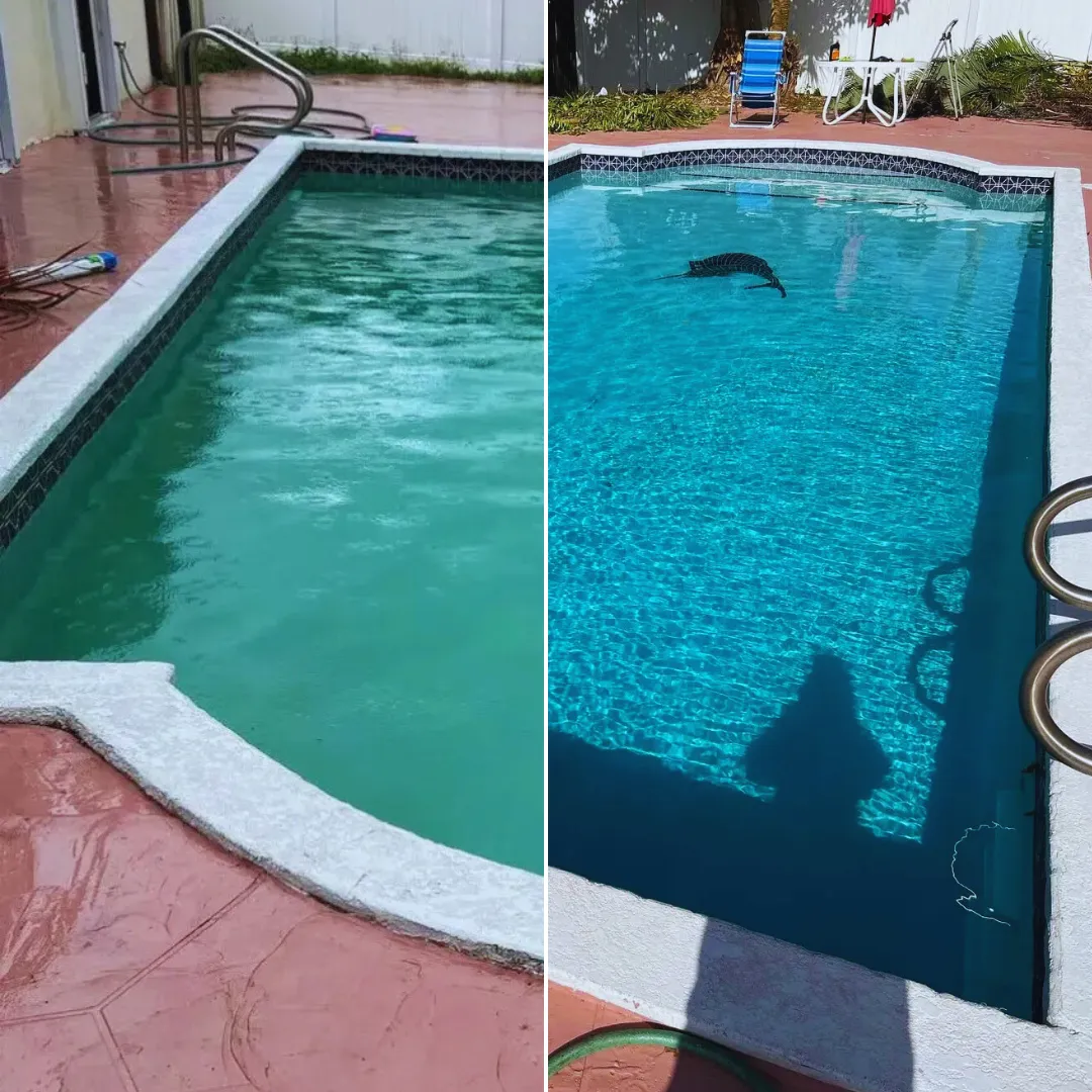pool cleaning new client in doral near green heron lake